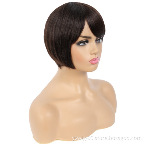New Design and Latest Hot Sale Short Pixie Cut Wig, 100% Pixie Cut Human Hair Bob Wigs